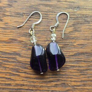 Purple stone earrings. Amethysts or tiny eggplant emojis?